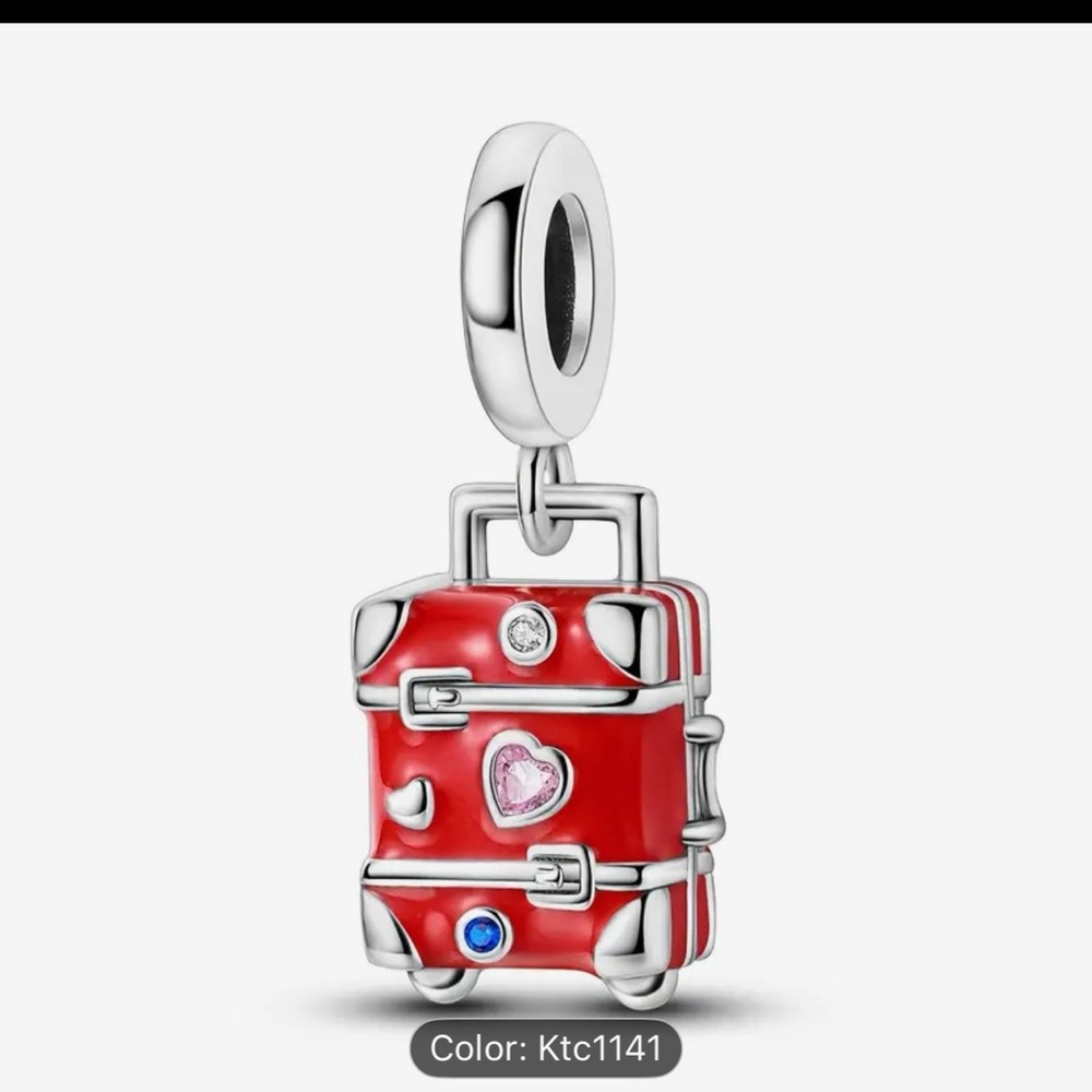 Pandora S.925 Red Suitcase Charm Pendant - Picture 5 of 8